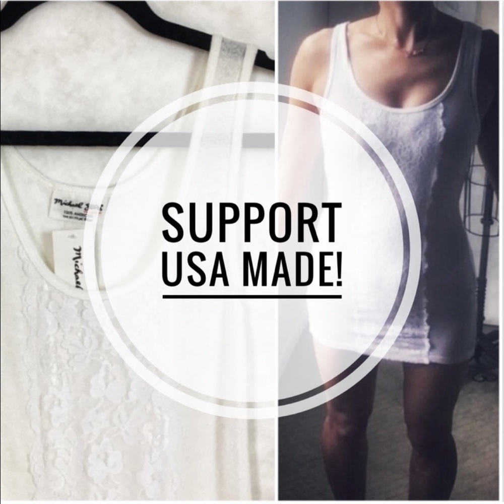 🇺🇸 MICHAEL STARS Lace Scoop Tank Tunic or Mini Dress @E493